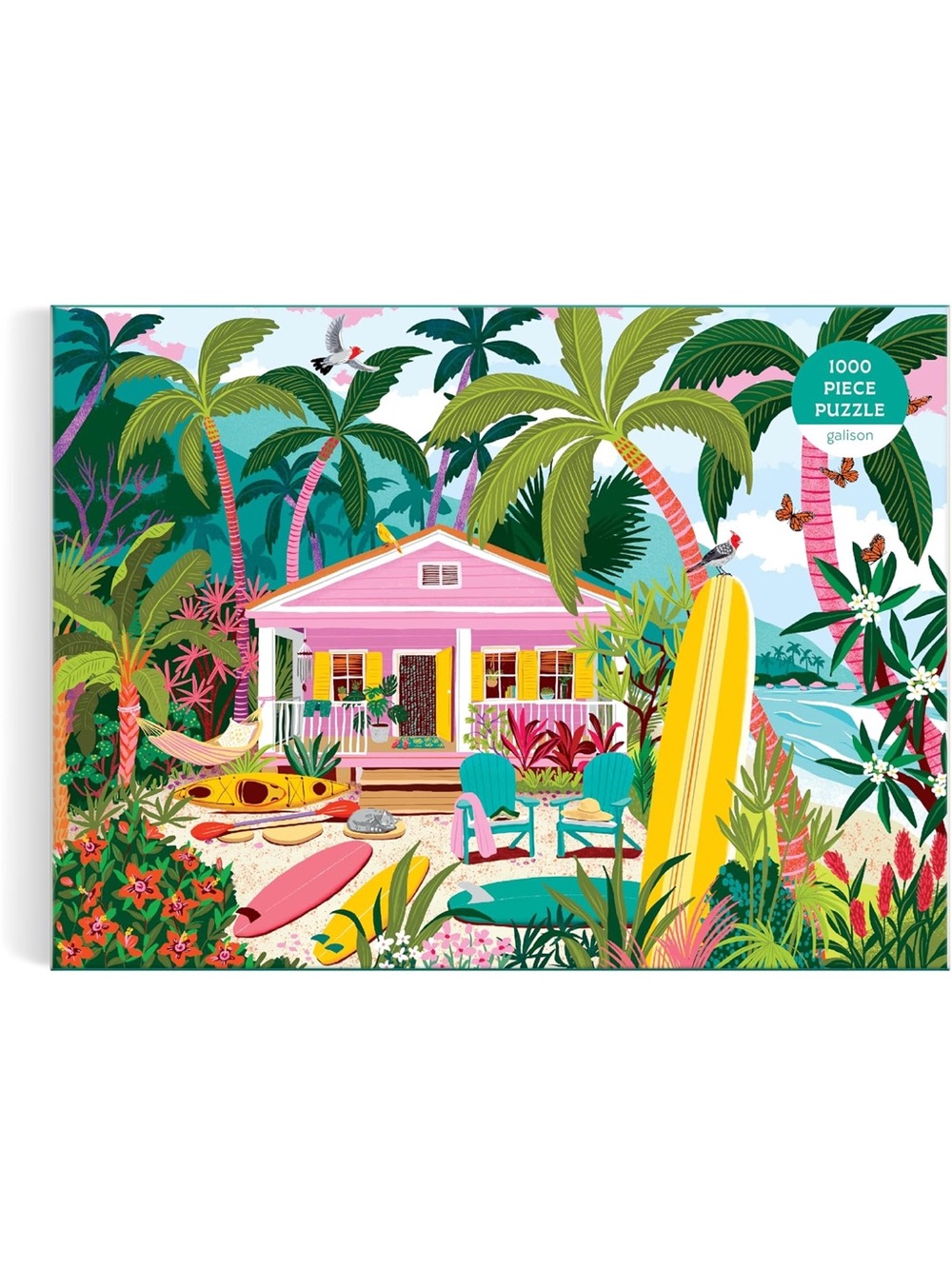 Pink Beach Cottage 1000-Piece Puzzle